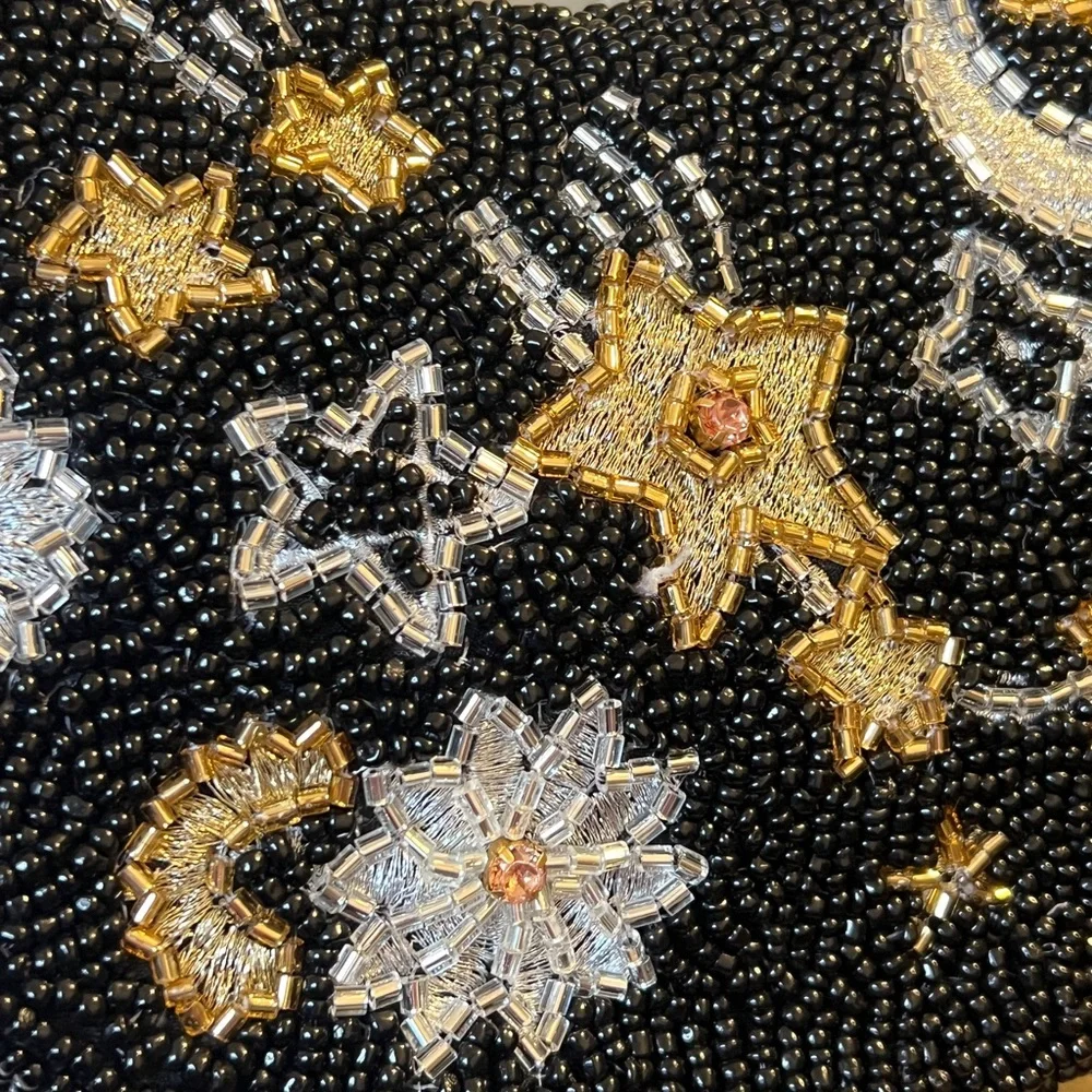 NWT VIRAL Moon & Stars Celestial Handcrafted Beaded Bag purse studio 12